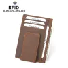 Holders Genuine Leather Card Holder Money Clip Men Women Bank ID Card Holder Case RFID Blocking Vintage Cowskin Pocket Wallet