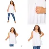 Womens Plus Size T-Shirt Elegant Fi Summer Sleevel Swing Vest Blouse Women White Tunic Pleated Flare Shirt Large Tank Tops 7Xl 8Xl P0U Otmq6