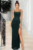 Casual Dresses Zoctuo Elegant 2024 Spring Party Women's Dress Sexig Bdoycon Split Sequin Slim Fiting Maxi Banket Evening Vestidos