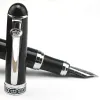 Pens Duke D2 Black Barrel Metal Medium Nib Fountain Pen Silver Trim Professional Stationery Supplies Writing Tool Pen Gift