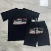 メンズTシャツトラプスターTシャツTheTigerトラックスーツレター刺繍半袖英国ドリルロンドンシャツとショーツセットセントラルCEE同じスタイルスポーツウェアLU75