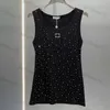 Sportstil Tanktops Full Diamonds Stricke Weste für Frauen sexy Crop Top ärmellose Rückenless Hemden