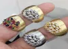 Godki Luxury Feather Gold Bold Rings with Zirconia Stones 2022 Women Enalger Party Jewelry عالية الجودة 8021343