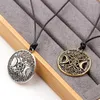 Collane a sospensione Tree of Life Star Moon Round Necklace Women's Fashion Metal Viking Jewelry Party Regalo