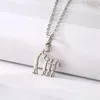 Hanger kettingen Wanzhi familielid Silhouette ketting voor mannen en vrouwen kinderen metaal roestvrijstalen choker mode -accessoires