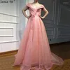 Party Dresses Peach Pink Luxury Sparkle Tulle Evening Sequined Off Shoulder Sexy Fashion Gowns 2024 Serene Hill LA6505