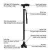 Non-slip Walking Sticks For The Elderly Retractable Aluminum Alloy Multifunctional Cane With Led Light Old Men Crutch 240409