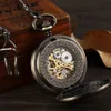 Lady Pocket Watch Skeleton Mechaniczne Fob Vintage Pocket zegarek dla mężczyzn Montre de Poche retro steampunk 240416