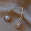 Boucles d'oreilles en peluche de couleur or coréen gouttes d'eau pour les femmes incrustées zircon de mode d'élégante boucle d'oreille de mariage 2024 bijoux féminin