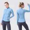 LL jacket women's yoga clothing definition exercise jacket fitness jacket quick drying sportswear top solid color zippered sportswear sportswear lu lu hot selling