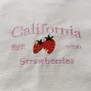 Bags California EST.1850 Strawberries Vintage Embroidered Women Aesthetic Handbag 90s Street Fashion Reusable Canvas Shopping Bags