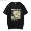 Dames t-shirt zomer nieuw plus size t-shirt voor coupleshot radiohead t-shirt rockband vintage muziek fans mannen dames ts short slve kleding y240420e1vfff