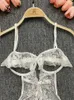 Singreiny Underwear Lace Rompers Femmes ouvertes Crich Skinny Suisses combinaisons pure de jeu érotique Femme Lacet Up Sexy BodySuit 240419