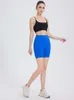 Yoga Womens Sports shorts de fitness Cintura alta Slim Rápido seco respirável Alta elasticidade Material de nylon calças 437
