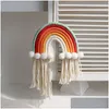 Wall Decor Baby Nursery Store Babys Rainbow Pendant Childrens Room Decoration Braided Fringe Decorations Living Gift Drop Delivery Kid Otxej