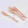 Dinnerware Sets Fork Plastic Disposable Mini Gold Utensils Silverware Flatware Salad Cutlery Cocktail Cake Dessert Tasting Fruit Appetizer