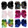8 -calowe 20 Design Girls JoJo Bow Paillette Bubble Flowle Spins Barrettes Dzieci Bow Hair Akcesoria księżniczka