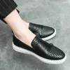 Casual Shoes Business Formal Double Buckle Men Men's Elegant Hard-Wearing Loafers Crocodile Texture Leather