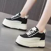 Scarpe casual fujin da 9 cm mucca vera pelle sneaker petto piattaforma a cuneo vulcanizzare colori comodi pompe comode donne