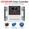 Solar 20A 30A 40A 50A 60A Solar Controller Photovoltaic System Street Light LED Display USB Interface Intelligent Charging Controller