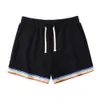 Man Shorts 2024 Hot Sale Men's Summer Solid Color Rainbow Short Pocket Drawstring Loose Casual Shorts Sports Running Straight Beach Pants