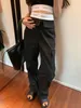 Designer Camisole Webbing Trousers Black Suit Women's S-L