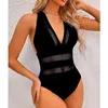 Swimwear femminile divertiti estate donne a v-collo a un pezzo per cagomio per cimio bikini costume da bagno da bagno da bagno abiti per le vacanze