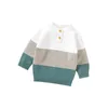 Dolce simpatico a maniche lunghe a maniche lunghe con maglieria autunnale per bambini maglione per bambini per 636 mesi morbido neonato di felpa 240409