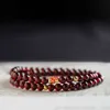 geomancy accessory Natural Wine Red Pomegranate for Women, Light , Niche, Exquisite S Sier Koi Transport Bead Bracelet with Multiple Loops