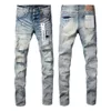 デザイナーパープルブランドfor Men for Men Pants Jeans Summer Hole Hight Quality Embroidery Purple Jean DenimズボンメンズパープルジーンズWinter01 54