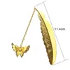 Metal Bookmark Luminous Feather With Butterfly Pendant Elegant Book Marker For Home School