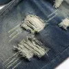 Dżinsy męskie dżinsowe szorty noszone do dziury plaster vintage młody design moda zrujnowana letnie spodnie plus size 240410