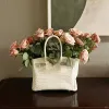 Bags Nordic Brand Flower Vase Resin Handbag Design Wedding Desk Art Ornament Home Decor plant pot Interior accessories 240110
