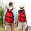 Backpack Red Rose Print Eleganckie kwiatowe mężczyźni poliestrowe plecaki na zewnątrz lekkie urocze torby z liceum plecak