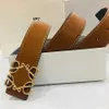 Mode dubbelzijdige lychee graan loewe riem luxe mannen dames designer breedte 3,8 cm gouden zilveren gladde gesp gordels 9fmt