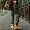 Herrbyxor vintage stil tung vikt last multi-fockets kamouflage casual utomhus fotled längd vandring