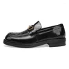 Dress Shoes Thick-soled Hand-woven Leather A Foot Gloves Small Personality Square Head Loafer Man Work Party