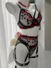 Bras Set Brasseria sexy con anello in acciaio Braralette sottile Bralette comode mutandine reggiseni Gridore a tre pezzi set di lingerie