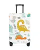 Tillbehör söt tecknad dinosaurie kaktus barn vit rese bagage täcker elastiskt bagage täcker resväska damm täcker rese tillbehör