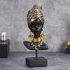 VORMIR-Resin Black Women Statue Retro African Exotic Bust Art Figurines Interior Home Living Room Bedroom Decor Object Items 240416