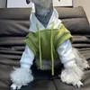 Hondenkleding huisdierkleding schattige kleding trekkoord groen met witte dubbele spell lichtgekleurde trui hoodie voor kleine puppyhonden