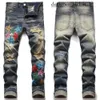 Amirir Jeans Designer de luxe de haute qualité Ksubi Jeans Street Trendy Rock Amirir Jeans Hommes Motocycle Pantalon de jean brodé