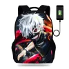 Bags Hot Anime Tokyo Ghoul Kids School Backpack for Teenager Boy Children School Bags Girl Bookbag Men Women USB Charging Travel Bags