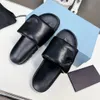 Designer Sandals Prad Soft Padded Black Nappa Leather Sabots Monolith Slides Women Shoes Tropers Strap Slide Desert Beige Rubber Sole Mules Thong Wedge Luxury Heel