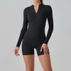 Yoga Jumpsuit Lu Align sets Cold de support féminin à moitié fermeture à manches longues à manches hautes à manches hautes à manches hautes à manches