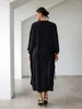Black bohemian broderie cardigan féminin long tunique kimono oversize plage usure de maillot de bain couvre-up robe tenue Q1593