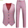 Men's Suits Jacquard Embroidery Fabric Vest And Trousers Men Two Pieces Red Green Black White Blue Waistcoat With Pants Wedding Party Set