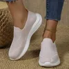 Casual Shoes Women's Breathable Mesh Flat 2024 Fall Slip-on Sports Knitted Soft Sole Tennis Zapatillas Mujer