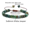 Brazaletes de encanto hombres modernos brazaletes piedra natural oblato abacus trenza curación de chakra ajustable para mujeres joyas