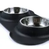 Feeding Practical Dog Bowls Stainless Steel Water and Food Feeder with Non Spill Skid Resistant Silicone Mat for Pets Puppy Small